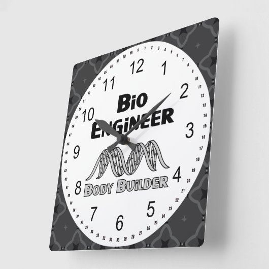 Bio Engineer Body Builder Quadratische Wanduhr (Winkel)