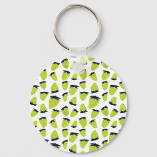 Bio Erdbeeren im Sommer nebgrün Schlüsselanhänger