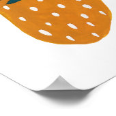 Bio Erdbeeren im Sommer - orange und grün Poster (Ecke)