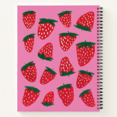 Bio Erdbeeren im Sommer rot auf rosa Untergrund Notizblock (Rückseite)