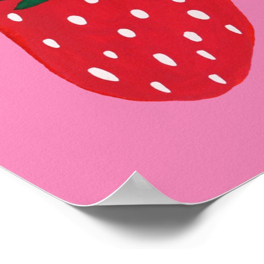Bio Erdbeeren im Sommer rot bis rosa Hintergrund Poster (Ecke)