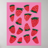 Bio Erdbeeren im Sommer rot bis rosa Hintergrund Poster (Vorne)