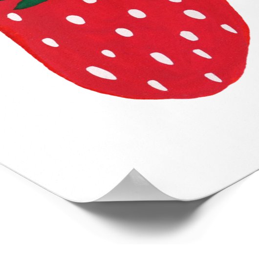 Bio Erdbeeren im Sommer - rot und grün Poster (Ecke)
