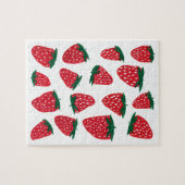 Bio Erdbeeren im Sommer - rot und grün Puzzle (Horizontal)