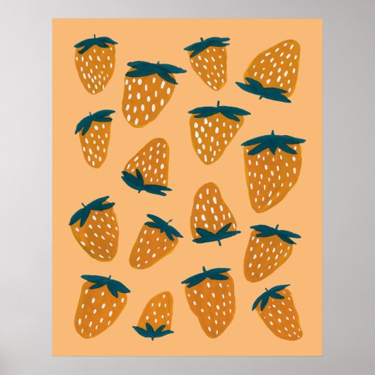 Bio Erdbeeren Poster (Vorne)