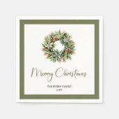 Bio-Erde-Ton-Weihnachtskranz-individuelle Serviett Serviette (Vorderseite)