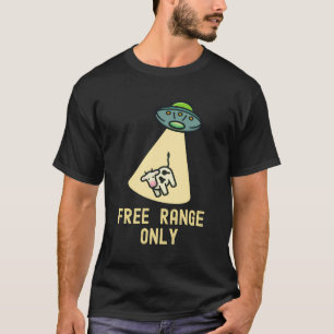 Bio Essen Funny Ufo Alien Abduktion Kuh T-Shirt