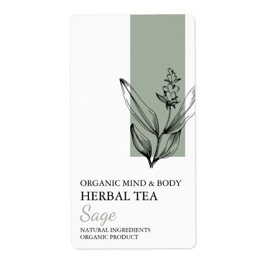 Bio Etikett für pflanzlichen Tee (Vorne)