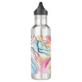 Bio Federstruktur mit fließenden Wellenformen Edelstahlflasche (Links)