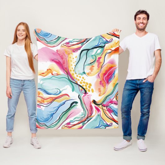 Bio Federstruktur mit fließenden Wellenformen Fleecedecke (Beispiel)