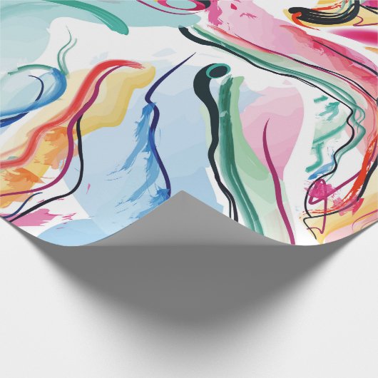 Bio Federstruktur mit fließenden Wellenformen Geschenkpapier (Ecke)