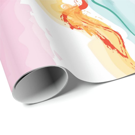 Bio Federstruktur mit fließenden Wellenformen Geschenkpapier (Rolleneckpunkt)