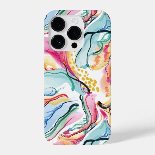 Bio Federstruktur mit fließenden Wellenformen iPhone Hülle (Rückseite)