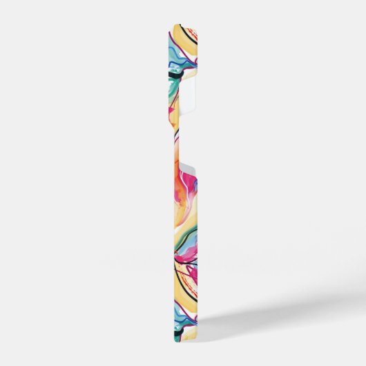 Bio Federstruktur mit fließenden Wellenformen iPhone Hülle (Linke Seite)