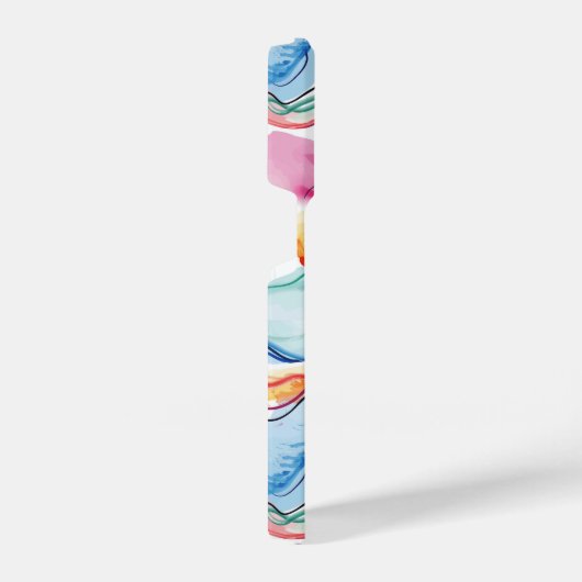 Bio Federstruktur mit fließenden Wellenformen iPhone Hülle (Rechte Seite)