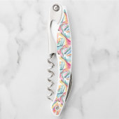 Bio Federstruktur mit fließenden Wellenformen Kellnermesser (Vorderseite)