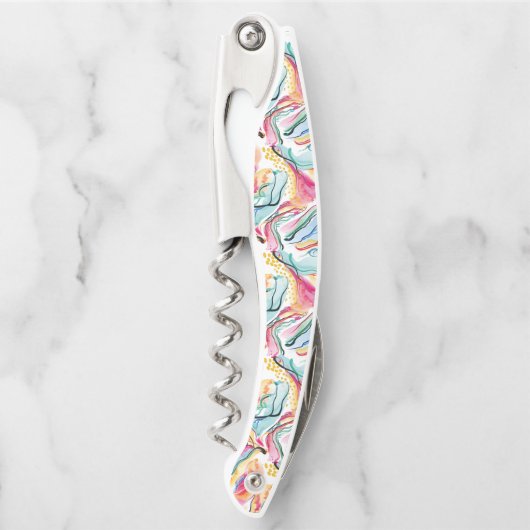 Bio Federstruktur mit fließenden Wellenformen Kellnermesser (Vorderseite)