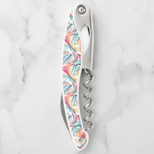 Bio Federstruktur mit fließenden Wellenformen Kellnermesser (Rückseite)