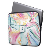 Bio Federstruktur mit fließenden Wellenformen Laptopschutzhülle (Vorderseite Links)