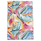 Bio Federstruktur mit fließenden Wellenformen Mittlere Geschenktüte (Vorderseite)