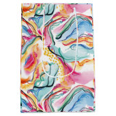 Bio Federstruktur mit fließenden Wellenformen Mittlere Geschenktüte (Rückseite)