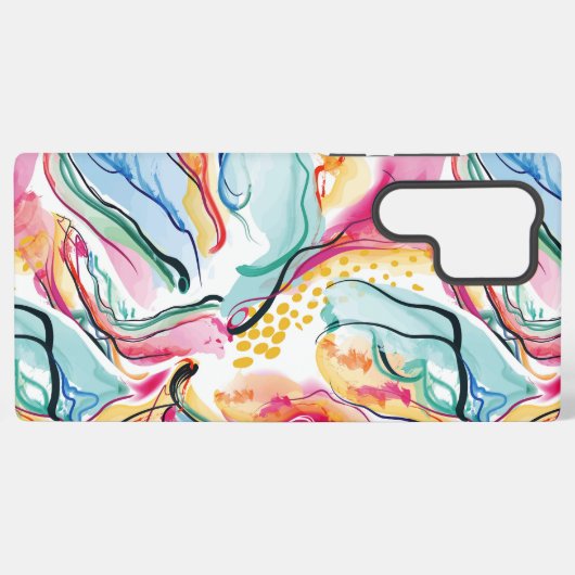 Bio Federstruktur mit fließenden Wellenformen Samsung Galaxy Hülle (Rückseite (Horizontal))