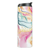 Bio Federstruktur mit fließenden Wellenformen Thermosbecher (Nach links gedreht)