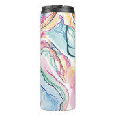 Bio Federstruktur mit fließenden Wellenformen Thermosbecher (Rückseite)