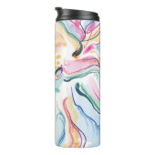 Bio Federstruktur mit fließenden Wellenformen Thermosbecher (Nach rechts gedreht)