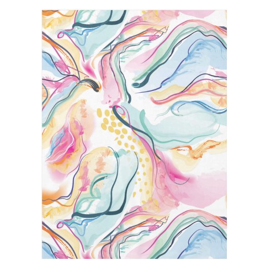 Bio Federstruktur mit fließenden Wellenformen Tischdecke (Vorderseite)