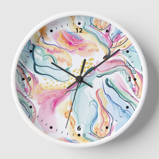 Bio Federstruktur mit fließenden Wellenformen Uhr (Vorderseite)