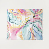 Bio Federstruktur mit fließenden Wellenformen Wandteppich (Vorderseite (Horizontal))