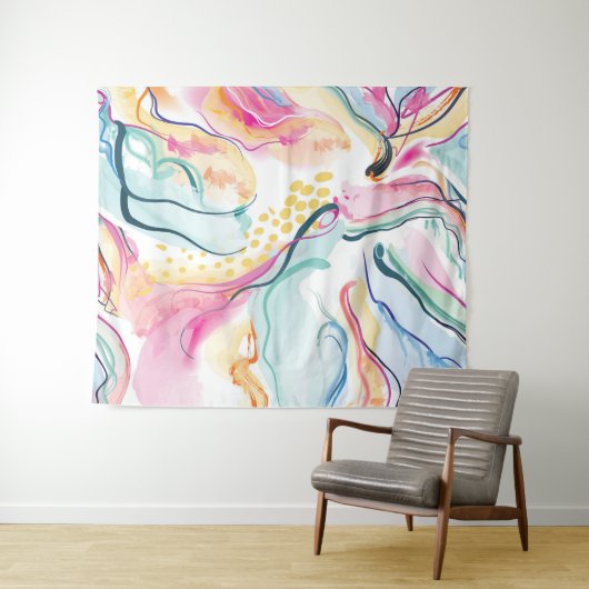 Bio Federstruktur mit fließenden Wellenformen Wandteppich (Beispiel (Horizontal))