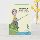 Bio Fisch Abendessen Geburtstag Karte (Gelbe Blume)