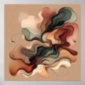 Bio Fluss Abstrakt Art - Erdtonsymmetrie Poster (Vorne)