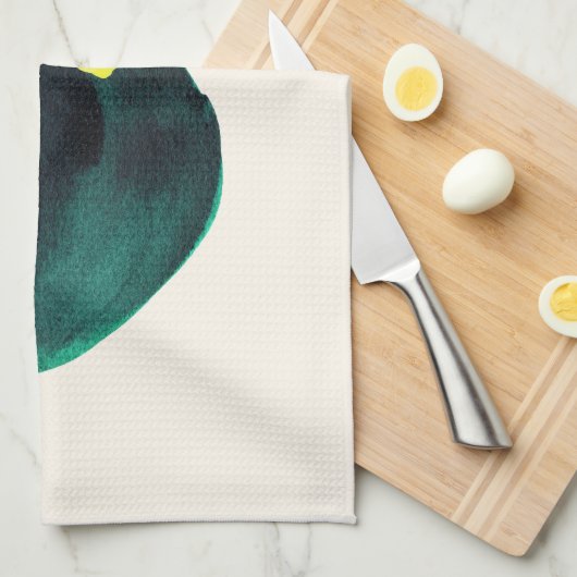 Bio Form Abstrakt Farbe Gelb grün Geschirrtuch (Viertel Falte)