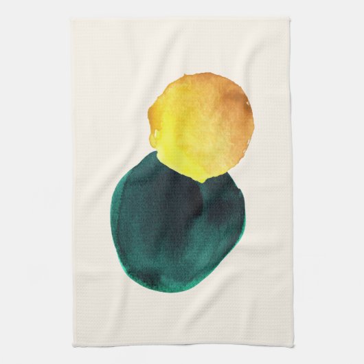 Bio Form Abstrakt Farbe Gelb grün Geschirrtuch (Vertikal)