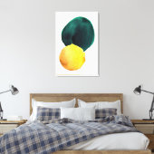 Bio Form Abstrakt Farbe Gelb grün Leinwanddruck (Insitu (Schlafzimmer))