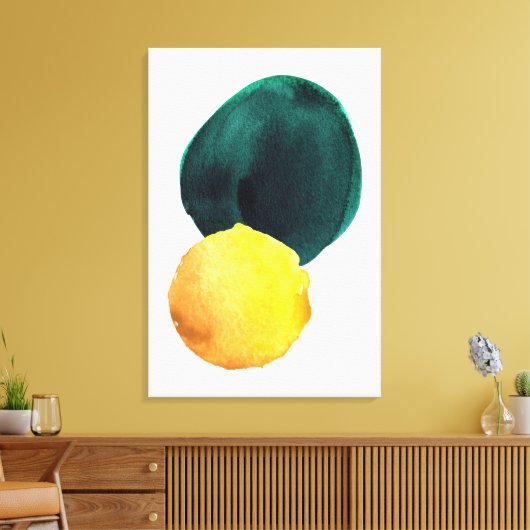 Bio Form Abstrakt Farbe Gelb grün Leinwanddruck (Insitu (Wohnzimmer))