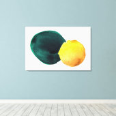 Bio Form Abstrakte Farbe Gelb Gelb Farbe Dose Leinwanddruck (Insitu (Holzboden))