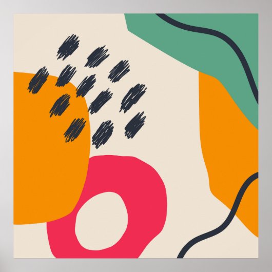 Bio Form  Handzeichnung Moderne Kunst 3 Poster (Vorne)