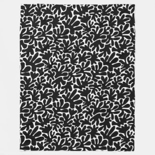 Bio Formen Abstrakt 240822 - Schwarz Fleecedecke