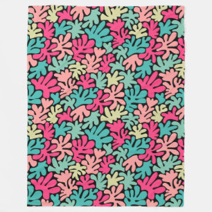 Bio Formen Abstrakt 240822 - Schwarzweißfarben Fleecedecke