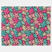 Bio Formen Abstrakt 240822 - Schwarzweißfarben Fleecedecke (Vorderseite (Horizontal))