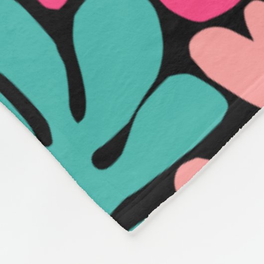 Bio Formen Abstrakt 240822 - Schwarzweißfarben Fleecedecke (Ecke)