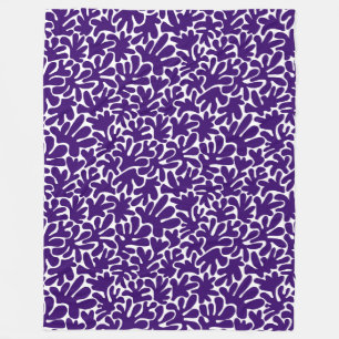 Bio Formen Abstrakt 240822 - Tief Lila Fleecedecke