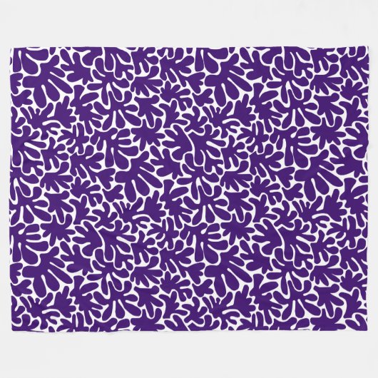 Bio Formen Abstrakt 240822 - Tief Lila Fleecedecke (Vorderseite (Horizontal))