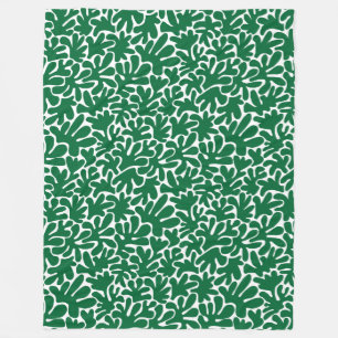 Bio Formen Abstrakt 240822 - Waldgrün Fleecedecke