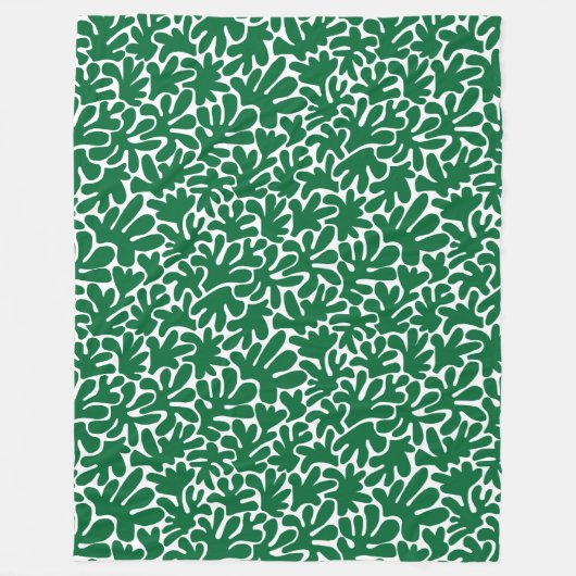 Bio Formen Abstrakt 240822 - Waldgrün Fleecedecke (Vorderseite)