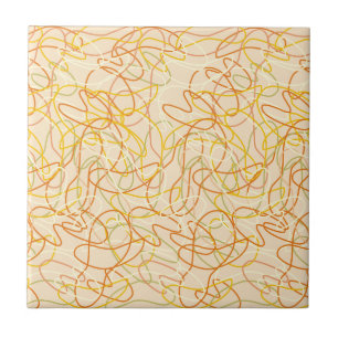 Bio Formen in Orange, Gelb und Gelb in Orange Fliese